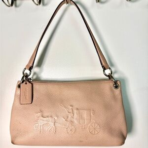 Coach Charley Embossed Horse and Carriage Top Handle Crossbody bag - LIGHT PINK